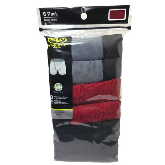 Athletic Works Other - Athletic Works Men's Ultra Lite Mesh Boxer Brief Underwear 6pk Stretch S, L, 2XL